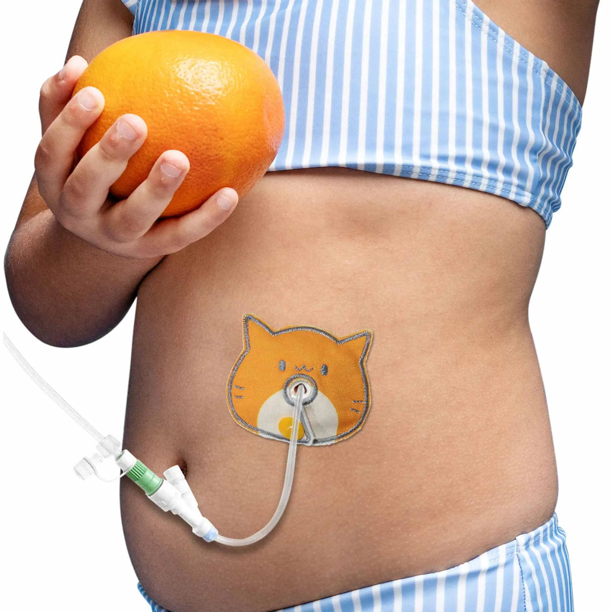 pediatric g tube protective pad worn by child soft cushion for stoma protection and comfortable daily use