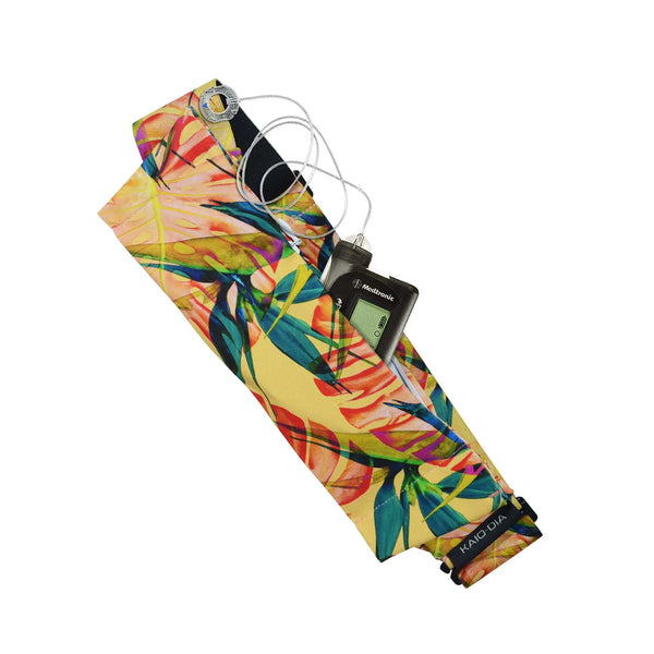 Cintura regolabile per microinfusore d’insulina – stampe floreali, chiusura G-Hook | Dia Belly-Belt 2