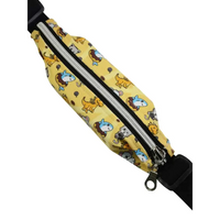 Insulin pump belt pouch for toddlers with cute animal print, easy access zipper, and secure fit.