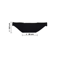 Insulin pump belt with two pockets, Dia-Twin Pocket Belt B, showing dimensions in black.