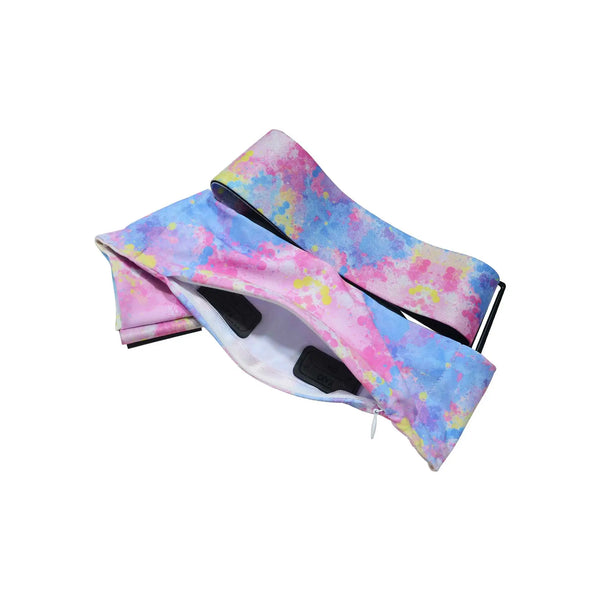 Cintura regolabile per microinfusore d’insulina – stampa tie-dye, chiusura G-Hook | Dia Belly-Belt 2