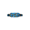Colorful Insulin Pump Pouch for children with superhero graphics on blue background