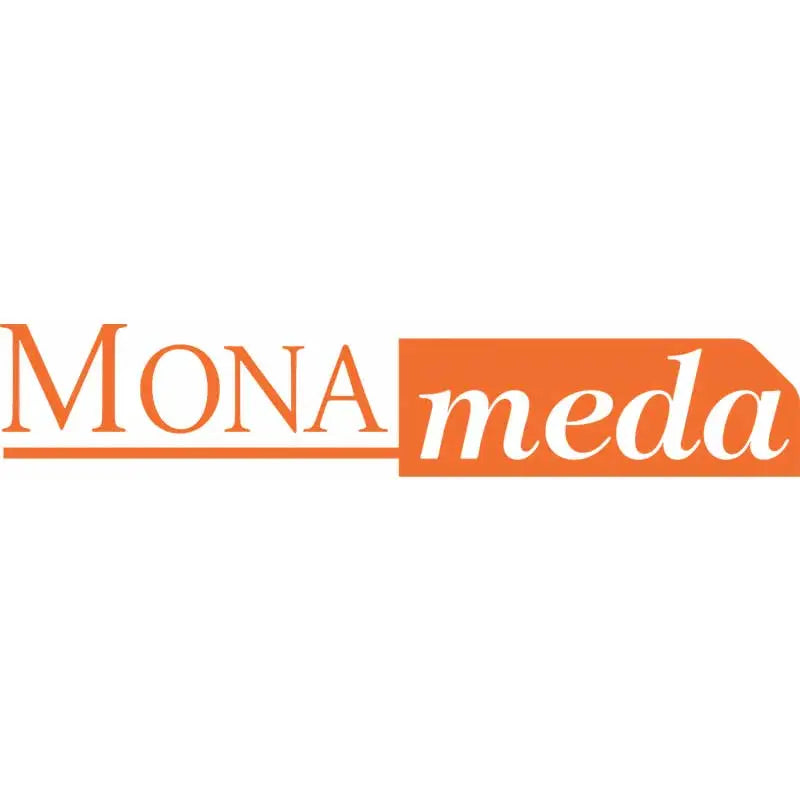 MONAmeda logo: "MONA" in orange serif font, "meda" in orange sans-serif on an orange rounded rectangle. Immagine