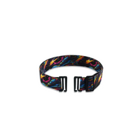 Adjustable kids' belt for insulin pump pouches with colorful design.