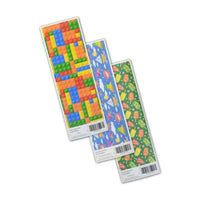 Colorful NovoRapid Flexpen Stickers for kids featuring playful designs like building blocks, rockets, and ice cream treats.