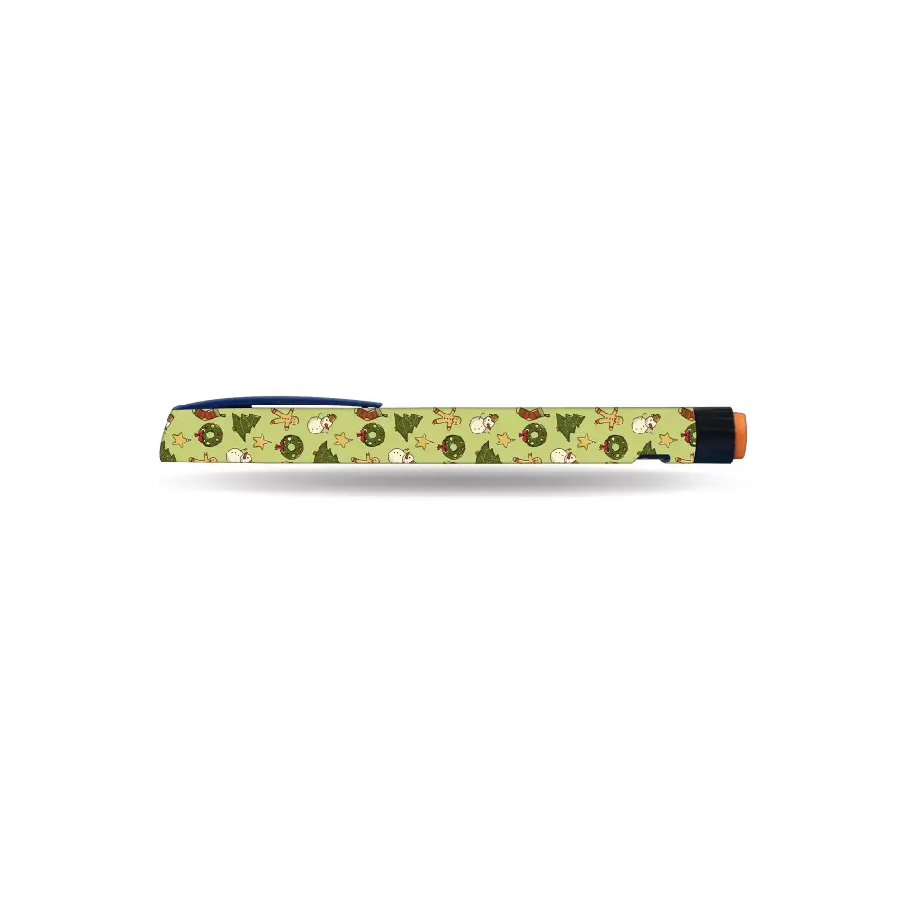 Colorful vegetable print fabric belt for NovoRapid FlexPen Stickers - Christmas 2024