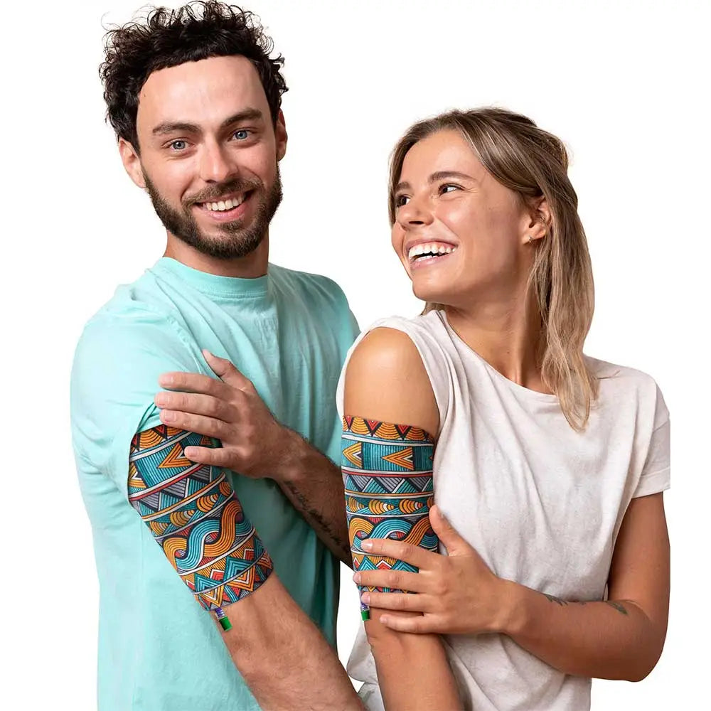 picc line arm sleeve worn by adults printed design cover for catheter protection and comfortable daily wear