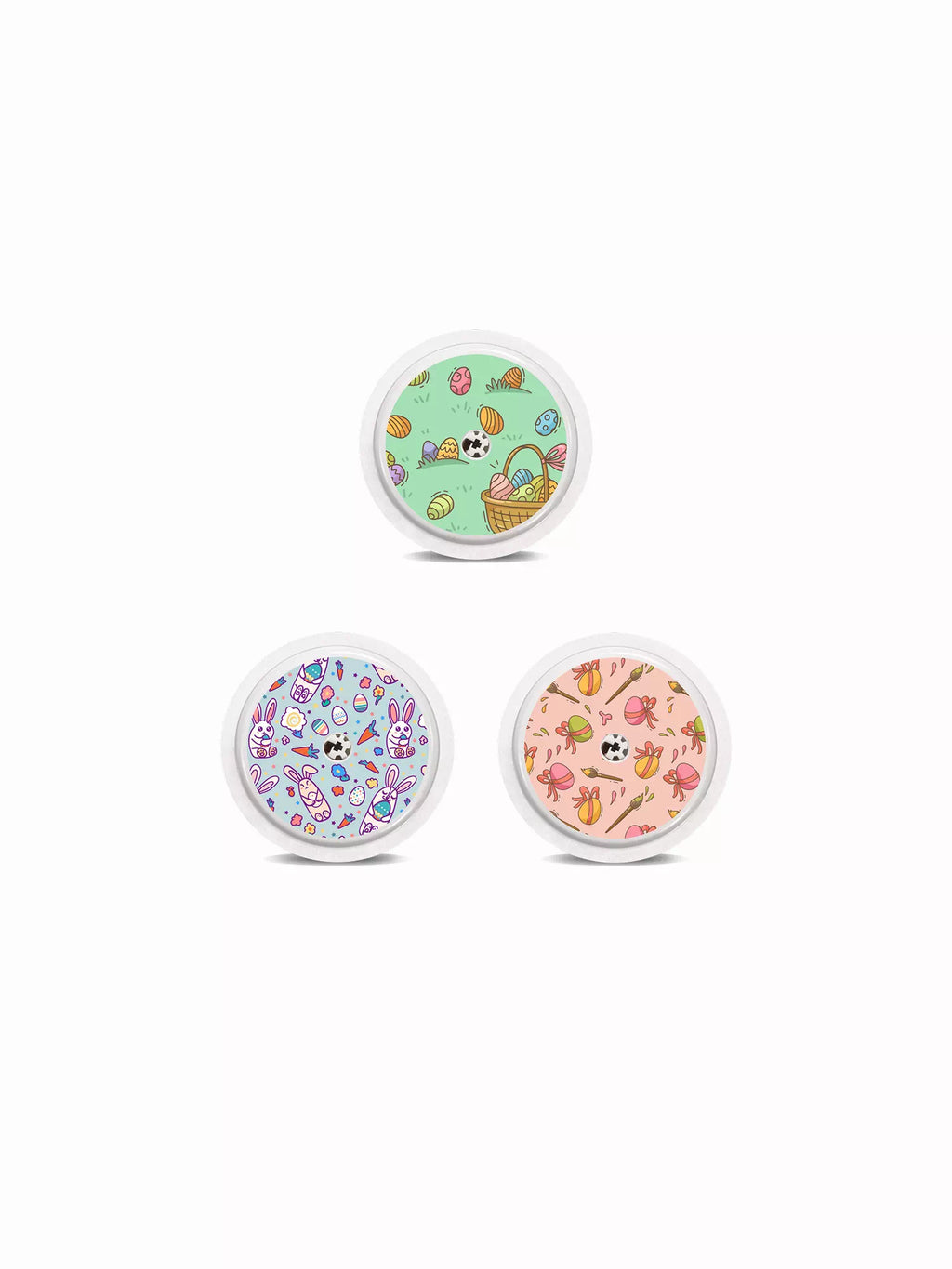 Easter-themed Libre 2 sensor stickers with festive designs in a set of three.