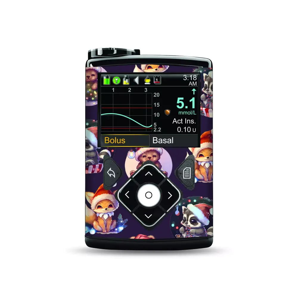 Colorful cartoon animal skin for Medtronic MiniMed Insulin Pump Stickers Christmas Edition