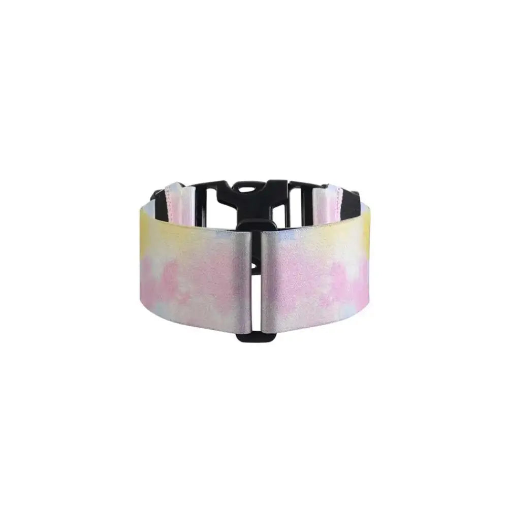 Insulin pump leg band in pastel hues, adjustable elastic, ideal for discreet wear under clothing.