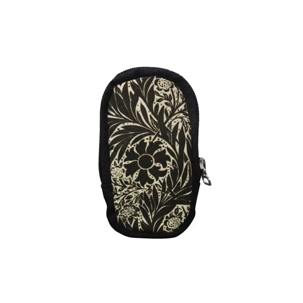 Compact pouch for glucose meter with floral pattern and zipper closure, designed for easy carrying and storage of diabetic supplies.