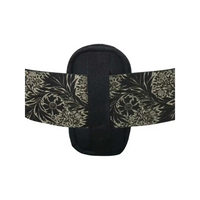 Compact black pouch for glucose meter with decorative belt loop and floral pattern strap designed for Dia-Utility Belt compatibility