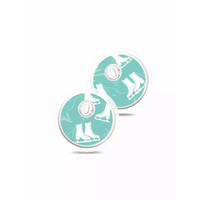Two high-quality teal Freestyle Libre badge reels for sensors in winter design