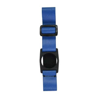 A close-up view of the Freestyle Libre 2 Armband in blue, showing the adjustable strap and sensor holder.