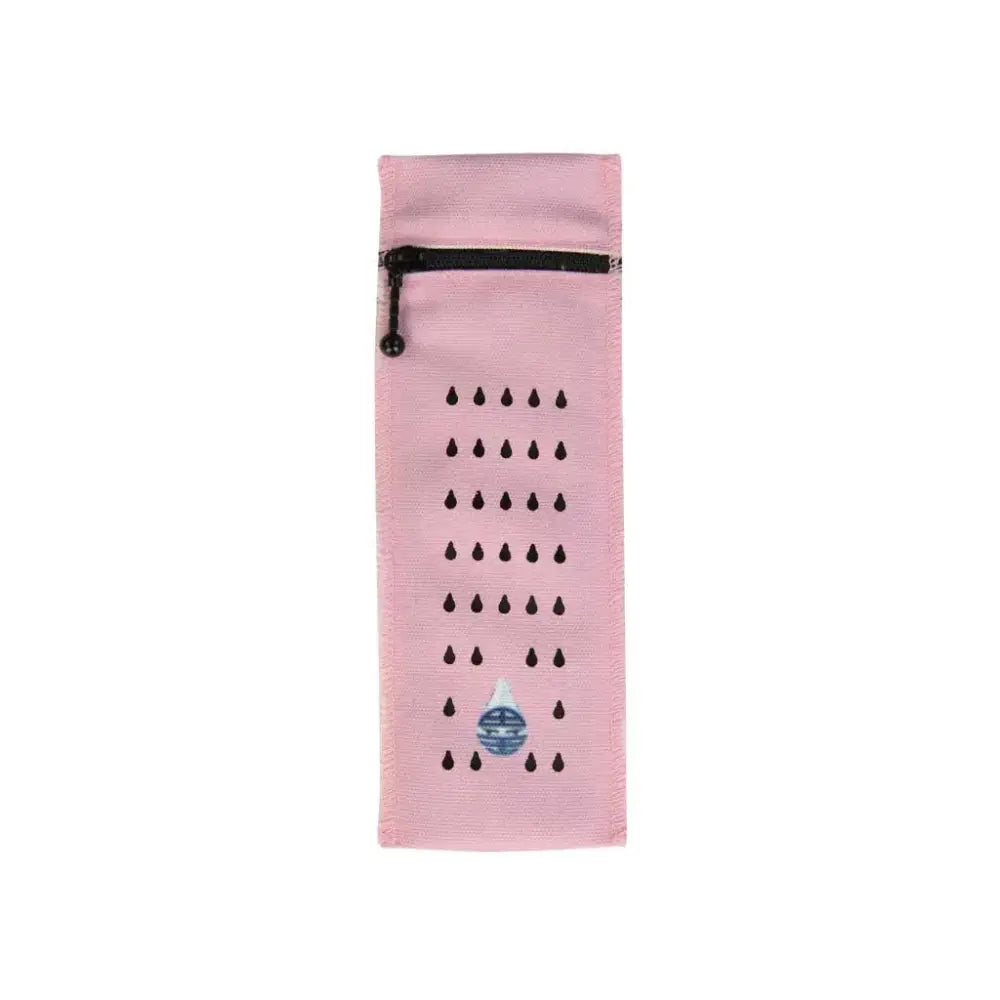 Pink insulin travel case cooler wallet for 1 insulin pen with water droplet design and zipper pouch