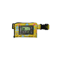 Insulin pump belt with window for kids featuring cute design and adjustable fit.