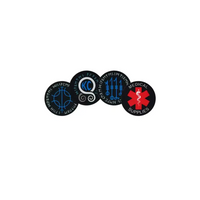 Viking-themed diabetes awareness iron-on patches with ancient symbols.
