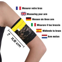 Lace armband for CGM and insulin pump, showing measuring instructions and compatibility.