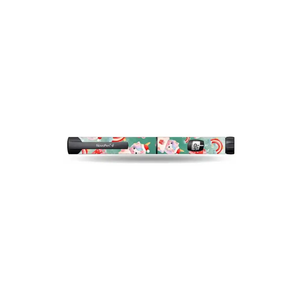Christmas-themed sticker for NovoPen Insulin Pen, designed for NovoPen Echo, 4, and 5.