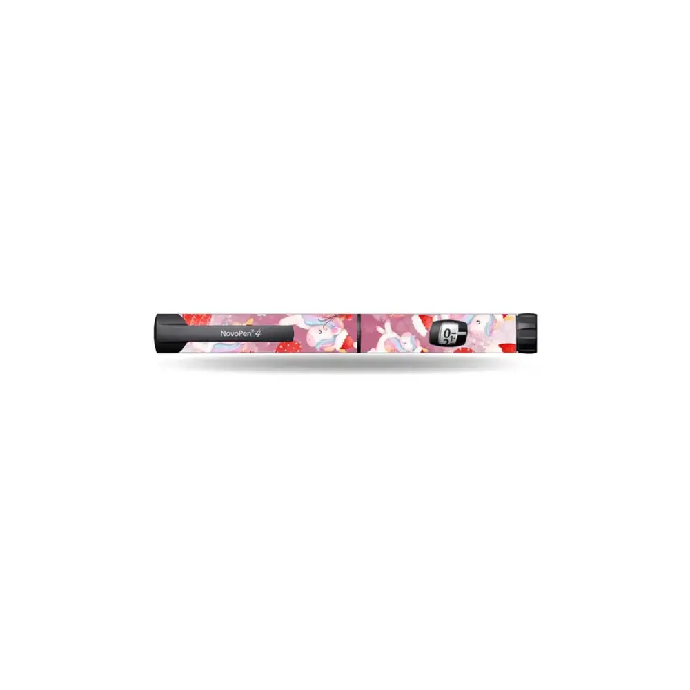 NovoPen Insulin Pen with Christmas Edition Vinyl Sticker, compatible with Echo, 4, and 5 models.