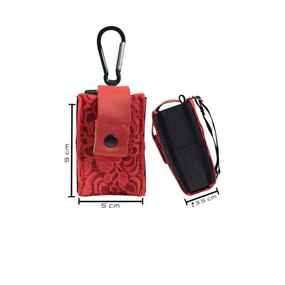 Universal Insulin Pump Pouch in Lace with Carabiner and Adjustable Strap