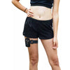 Vertical insulin pump case worn on an athlete's leg for easy diabetes management.