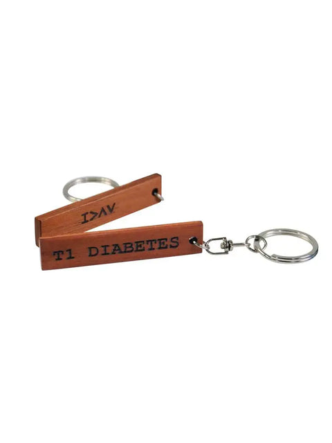 Portachiavi in legno "T1 Diabetes" I>∧∨ - Kaio-Key Hanger